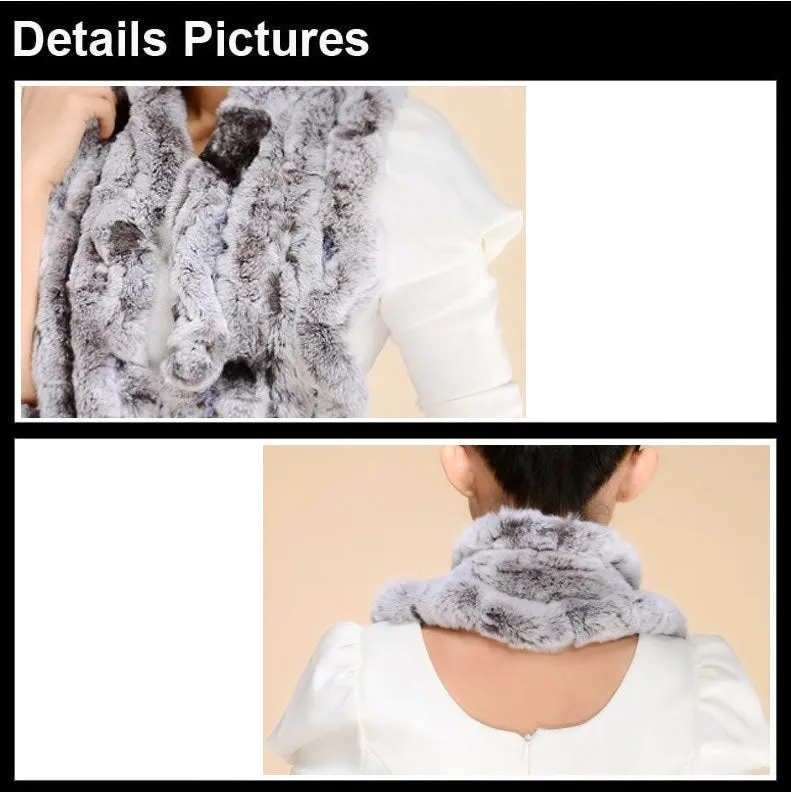 Real REX Rabbit Fur Scarf Wrap Cape Shawl Neck Warmer Women Children Scarf Unisex FS14517