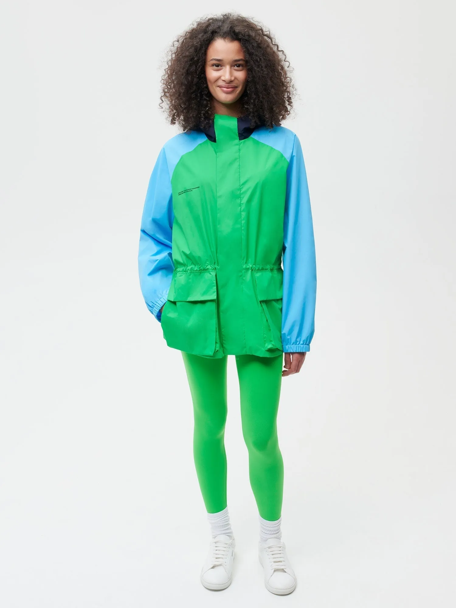 Recycled Nylon Color Block Jacket—jade green