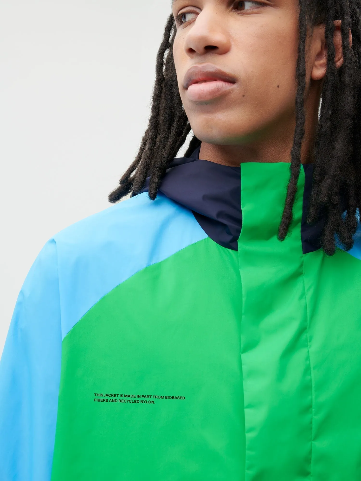 Recycled Nylon Color Block Jacket—jade green