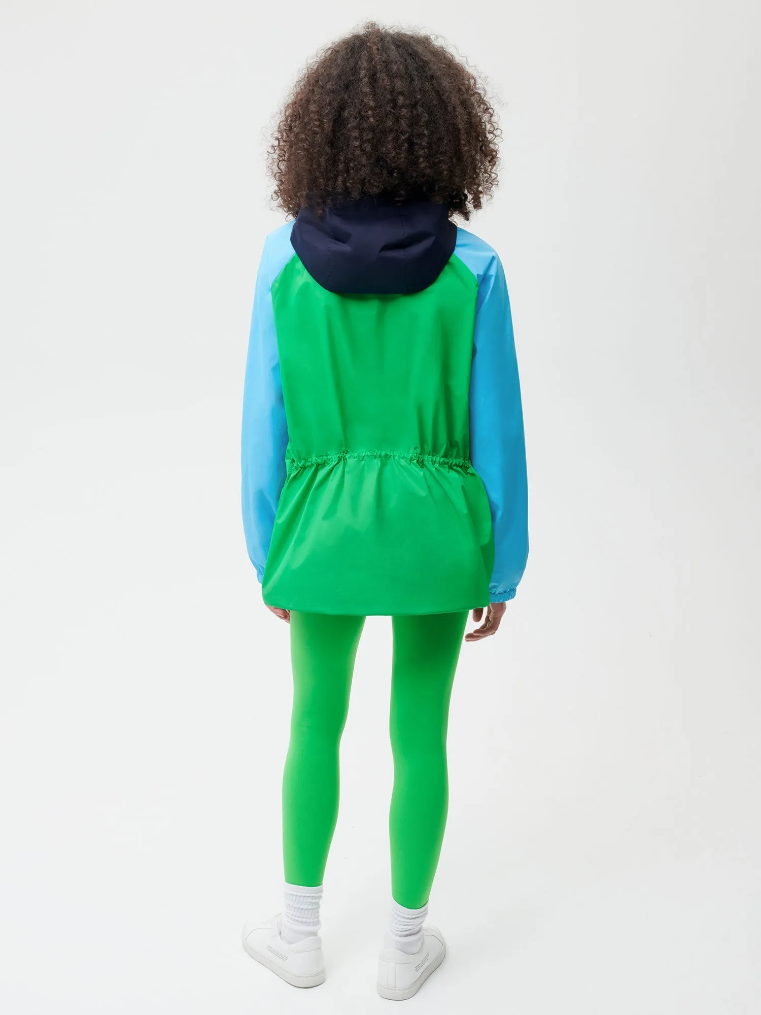 Recycled Nylon Color Block Jacket—jade green