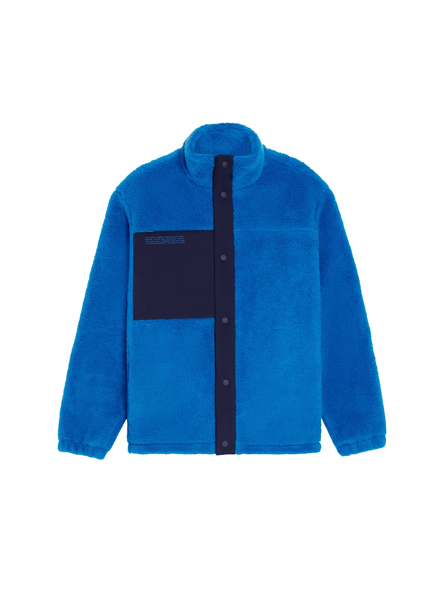 Recycled Wool Fleece Jacket—cerulean blue