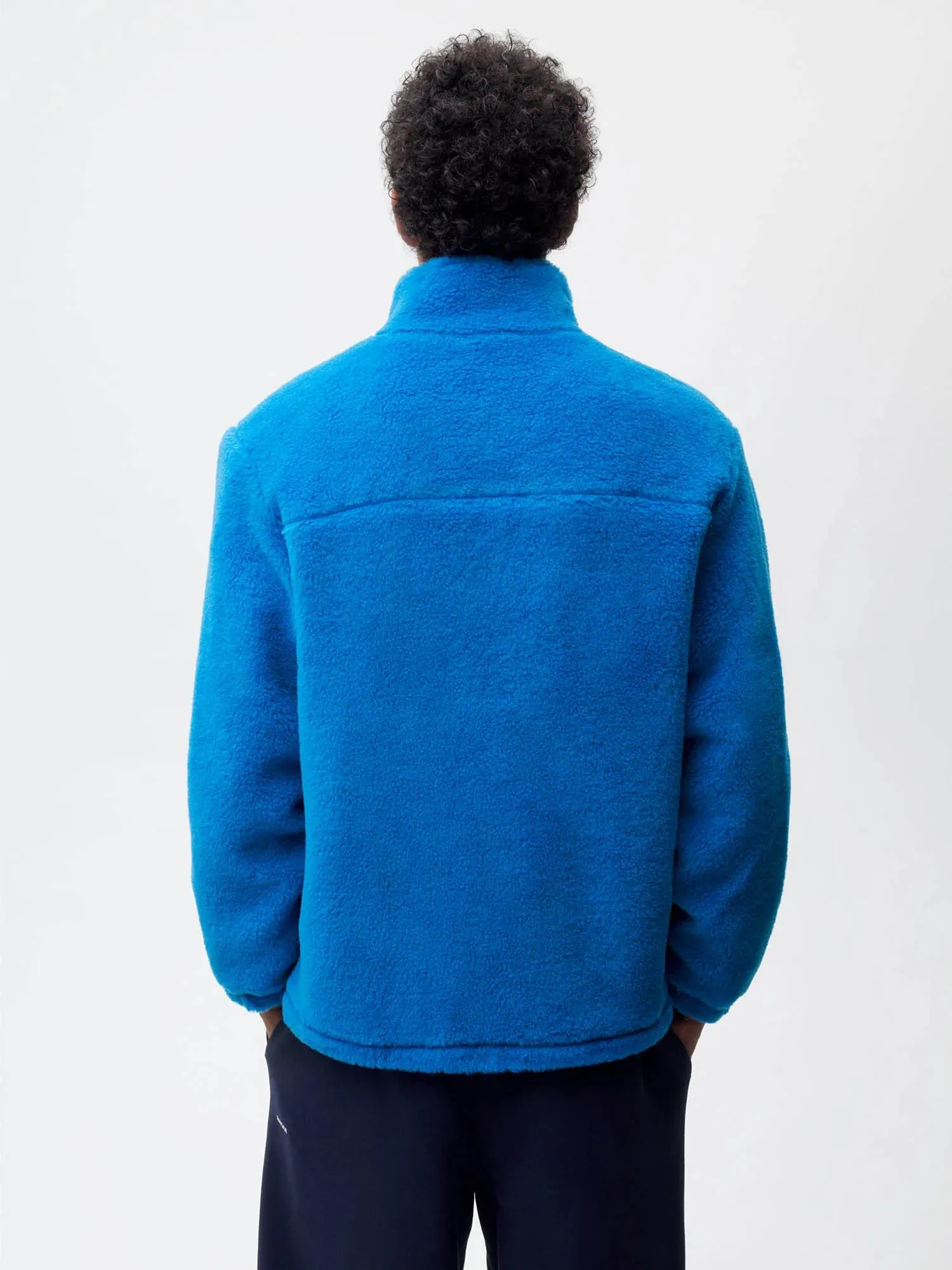 Recycled Wool Fleece Jacket—cerulean blue