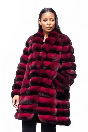 Red Chinchilla Fur Coat