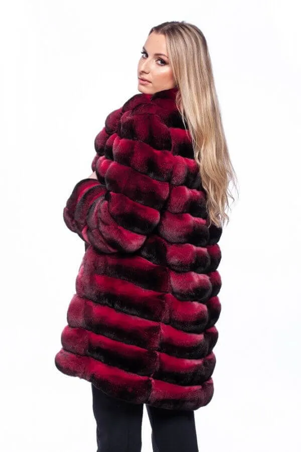 Red Chinchilla Fur Coat