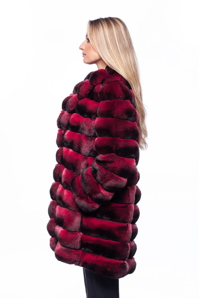 Red Chinchilla Fur Coat