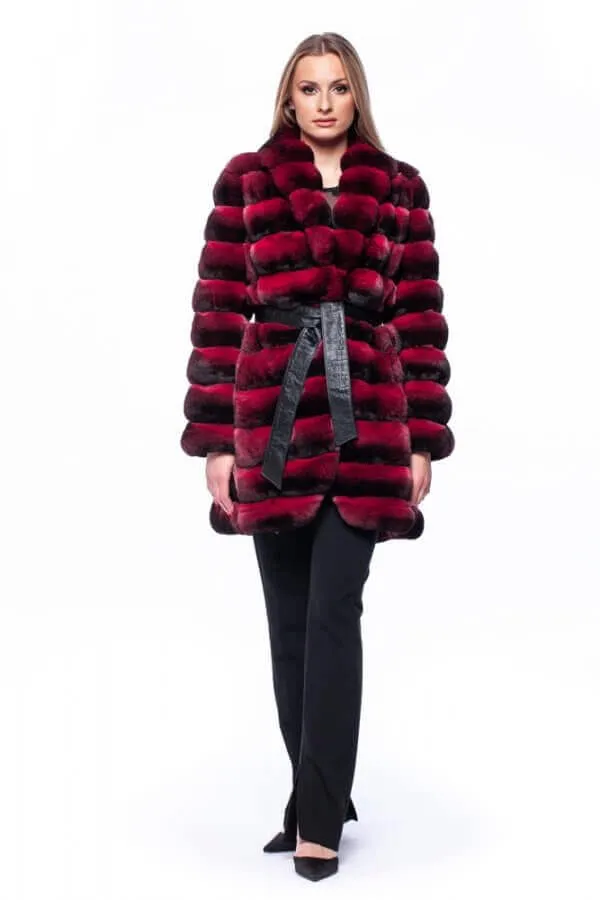 Red Chinchilla Fur Coat