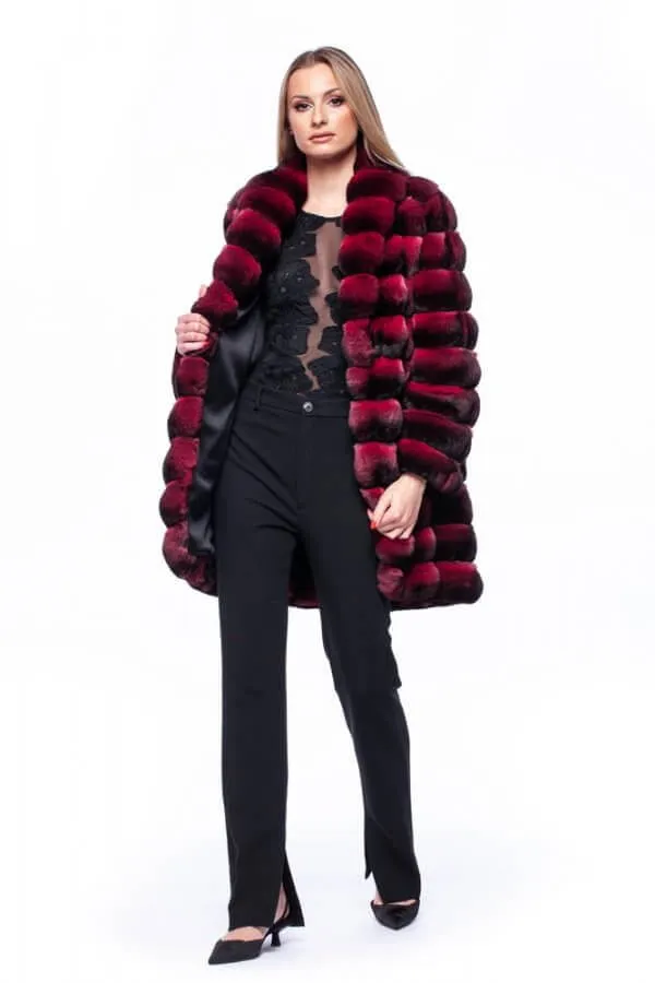 Red Chinchilla Fur Coat