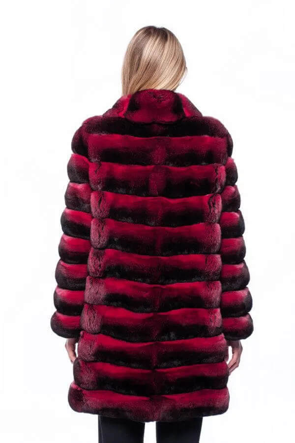 Red Chinchilla Fur Coat