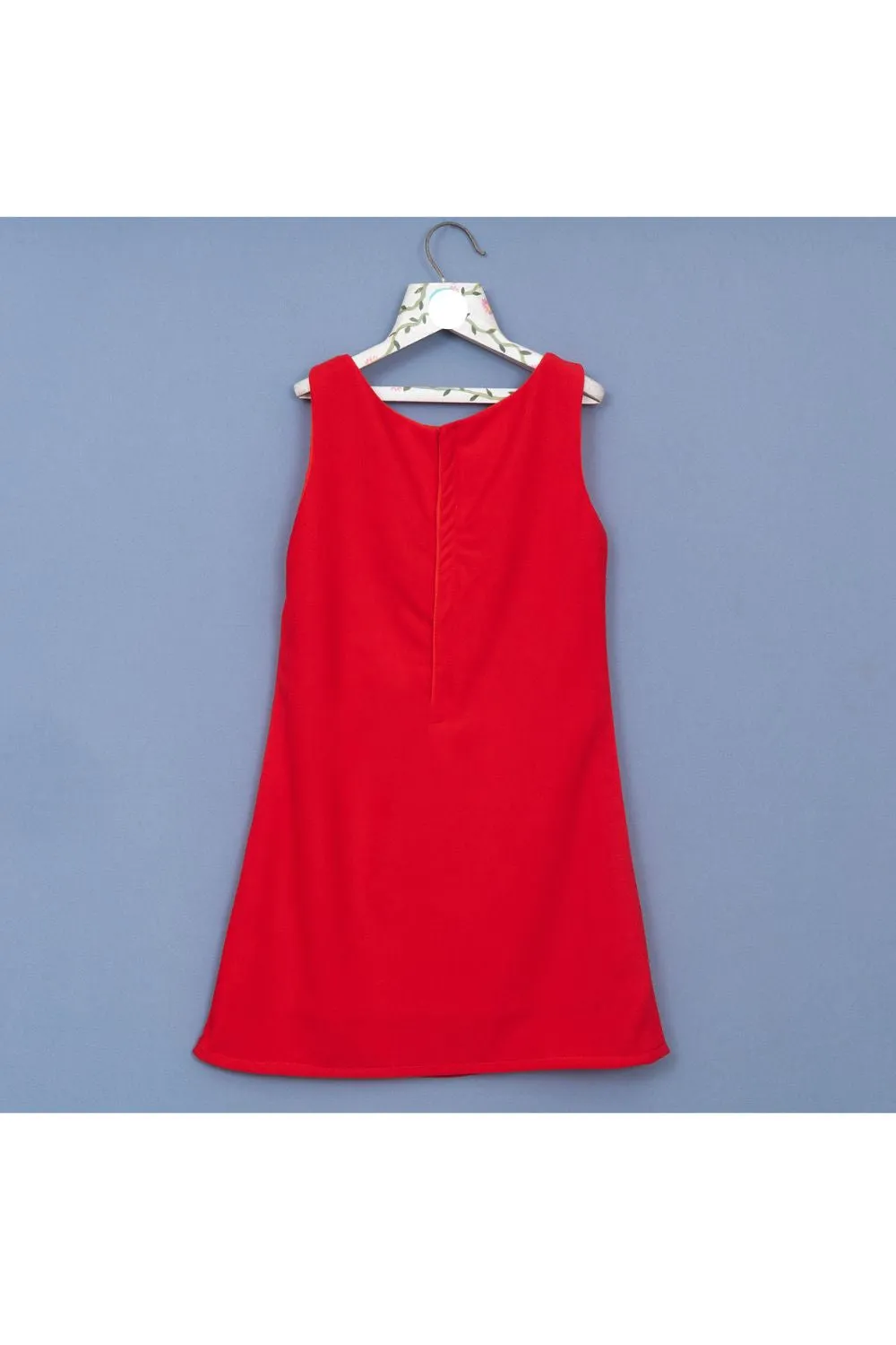 Red Christmas Star Detailing Neoprene Sleeveless Dress