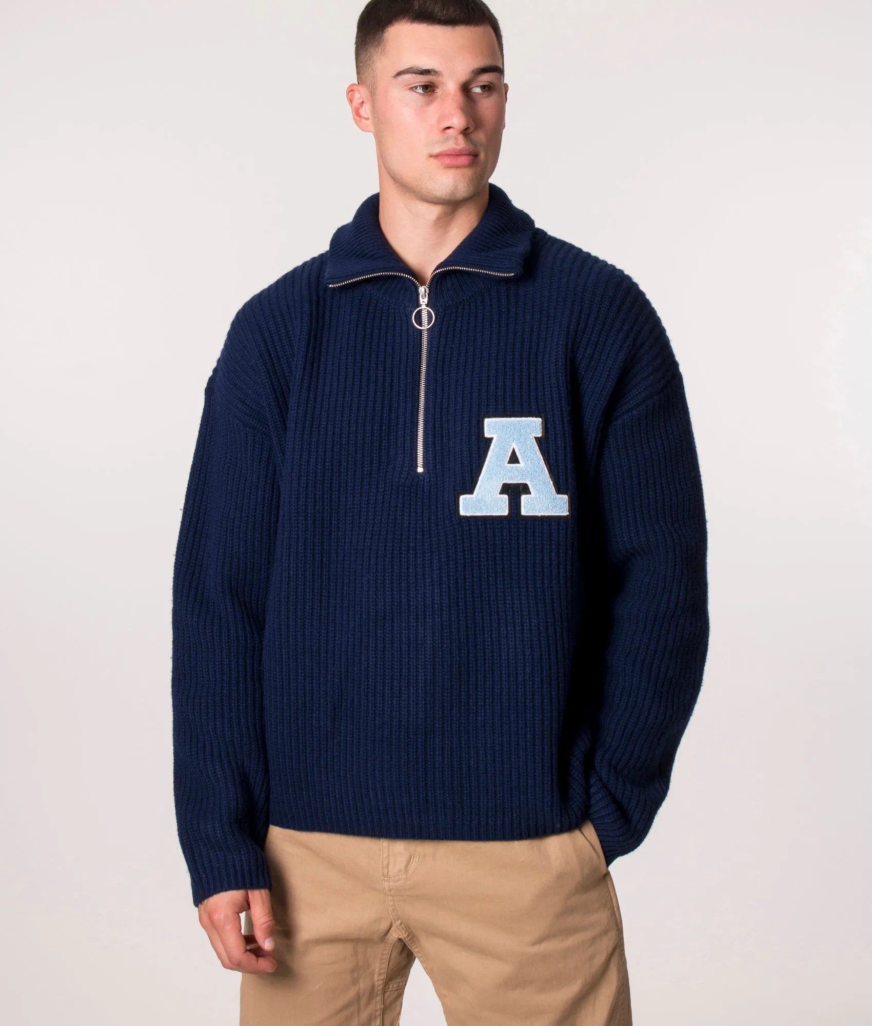 Relaxed Fit Team Quarter Zip Knit