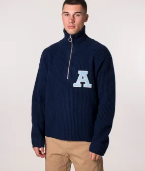 Relaxed Fit Team Quarter Zip Knit