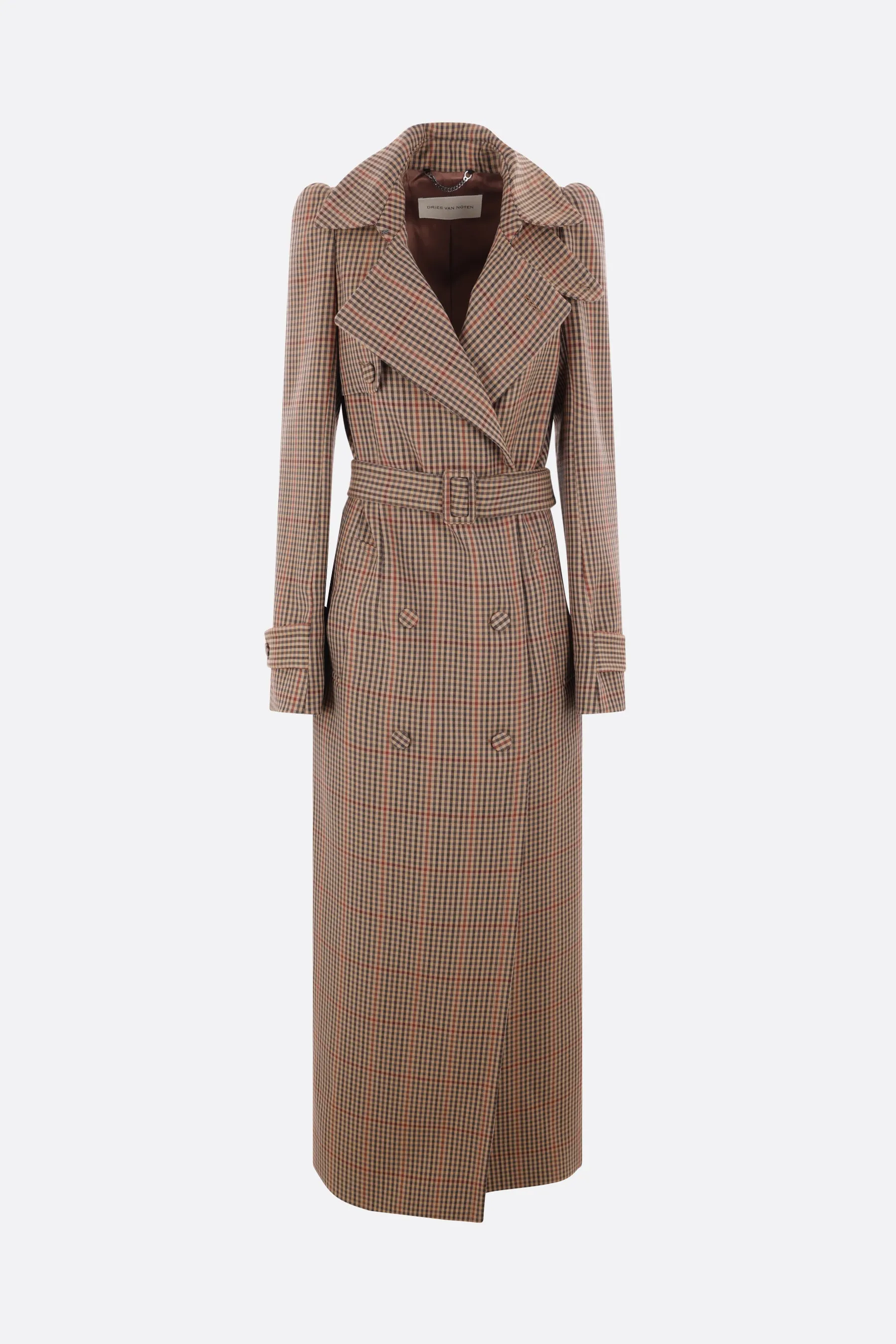 Remis check wool coat