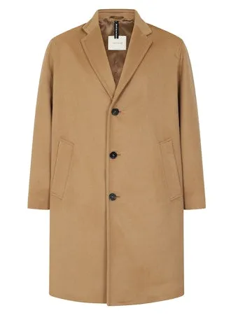 RENFREW Single Breasted Wool Cashmere Coat in Beige