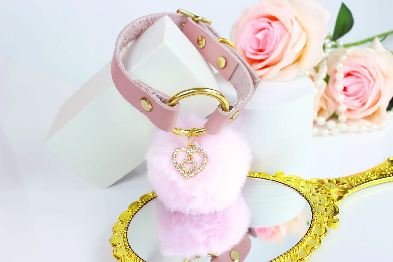 Rhinestone Pom Collar