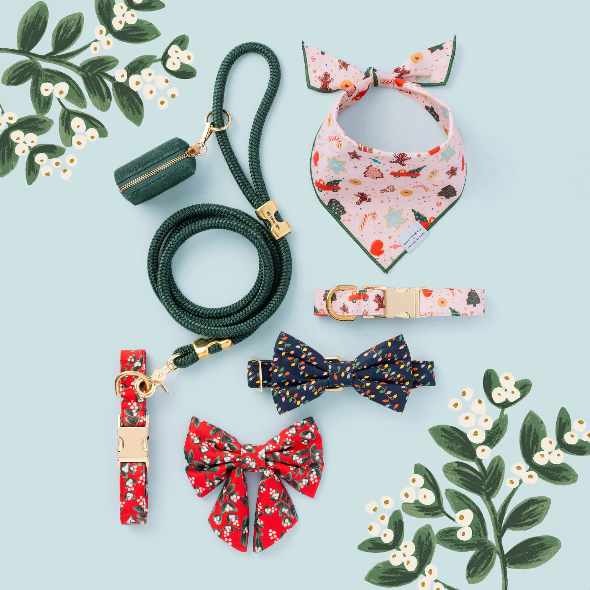 Rifle Paper Co. x TFD Mistletoe Lady Bow Collar