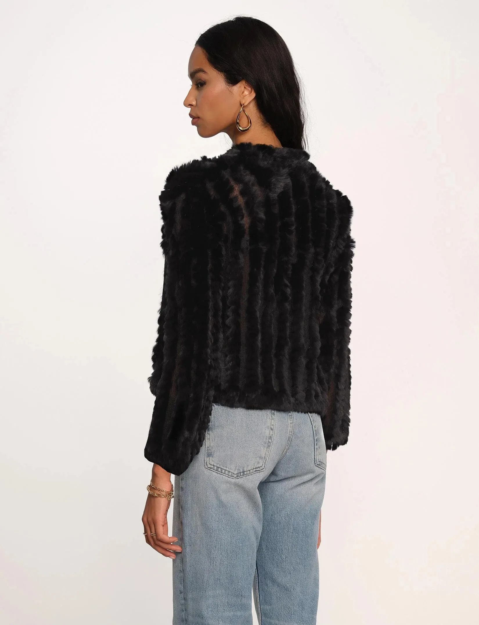 Rosa Fur Jacket - Black