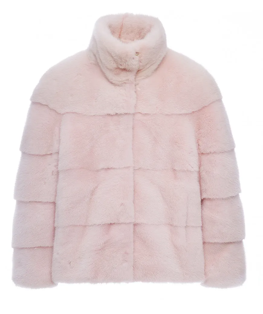 Rosie Mink Fur Jacket With Collar