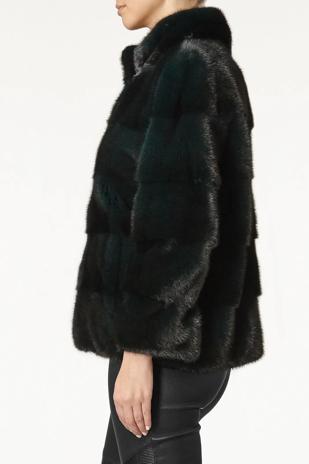 Rosie Mink Fur Jacket With Collar