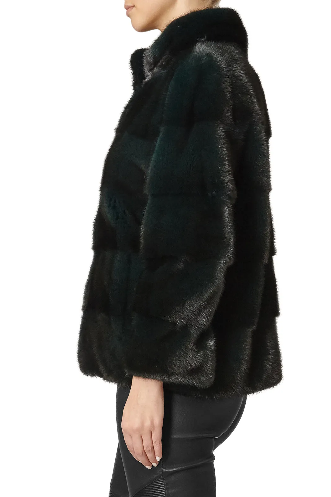 Rosie Mink Fur Jacket With Collar