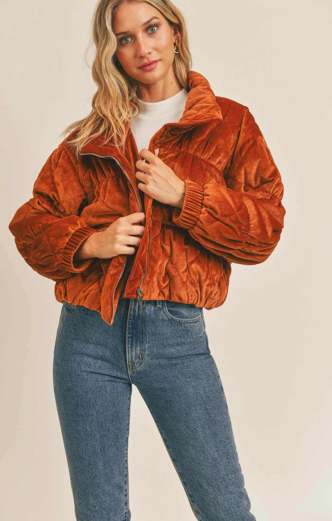 Rust Cosmic Quilted Coat