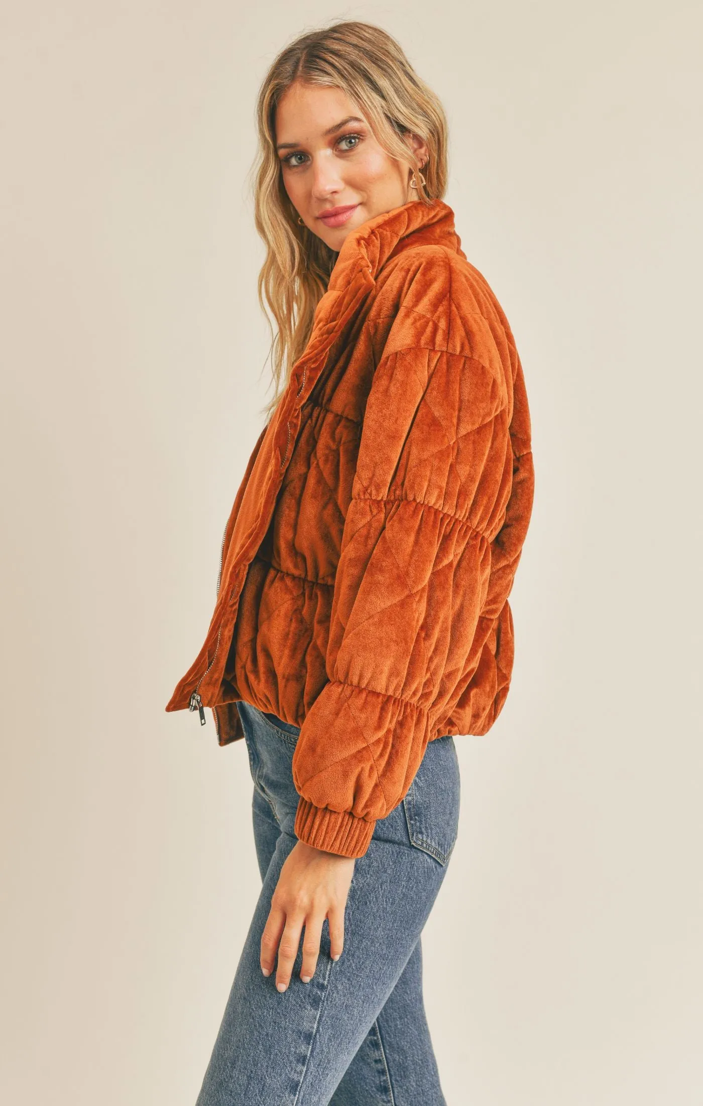 Rust Cosmic Quilted Coat