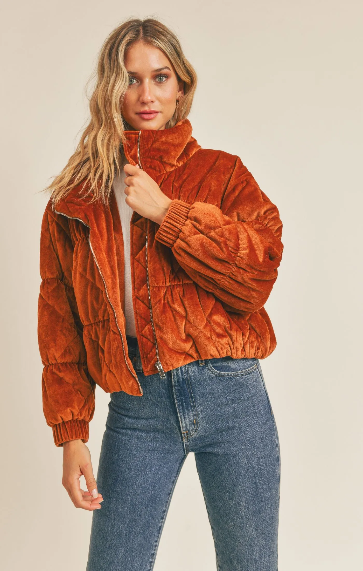 Rust Cosmic Quilted Coat