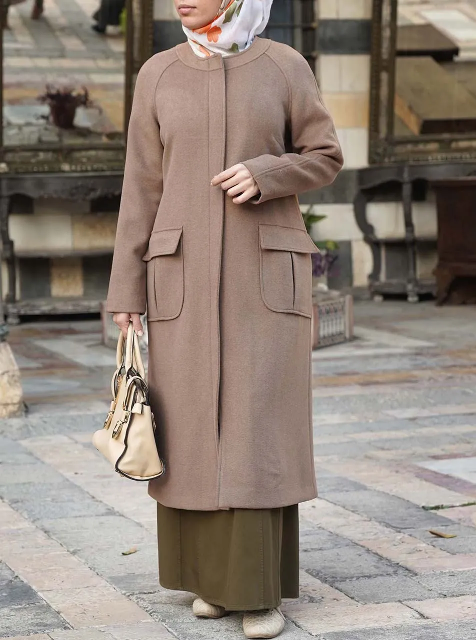 Safiyya Zipped Wool Coat