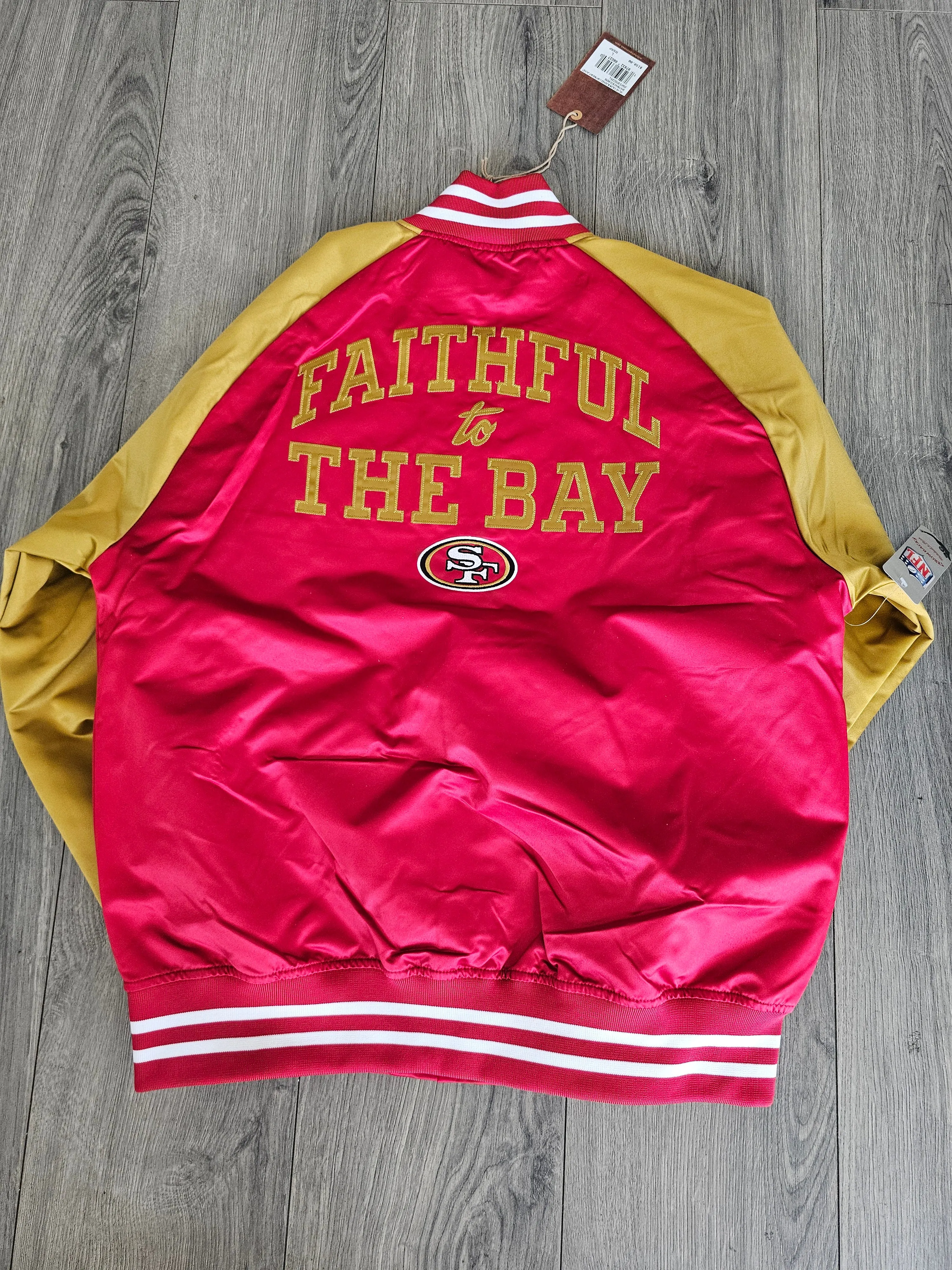 San Francisco 49ers HD Color Blocked Mitchell & Ness Jacket