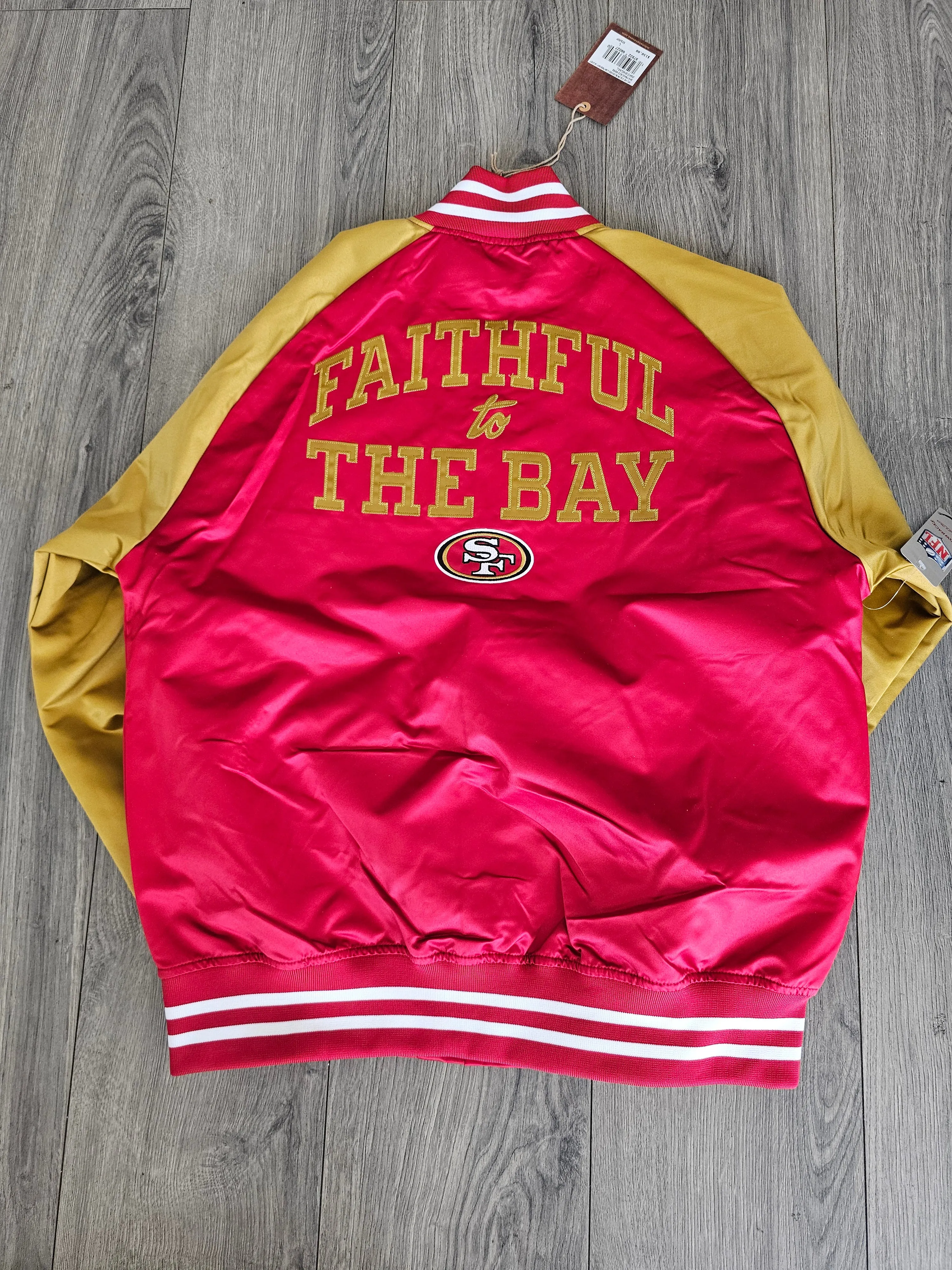 San Francisco 49ers HD Color Blocked Mitchell & Ness Jacket