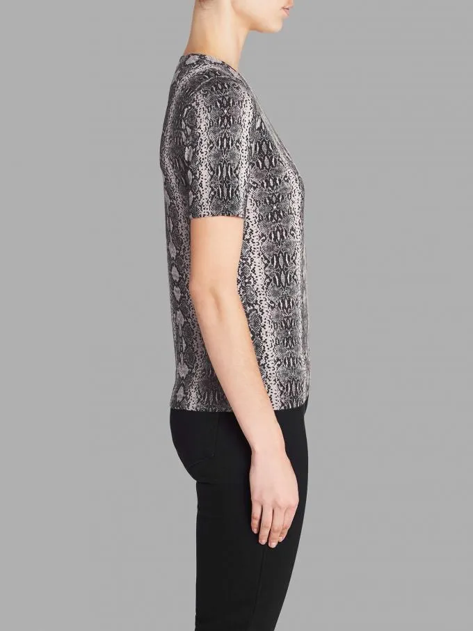 Short Sleeved Snake Print Pullover