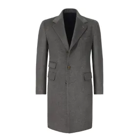 Single-Breasted Wool and Cashmere-Blend Cappotti Coat in Grey. Exclusively Made for Sartale