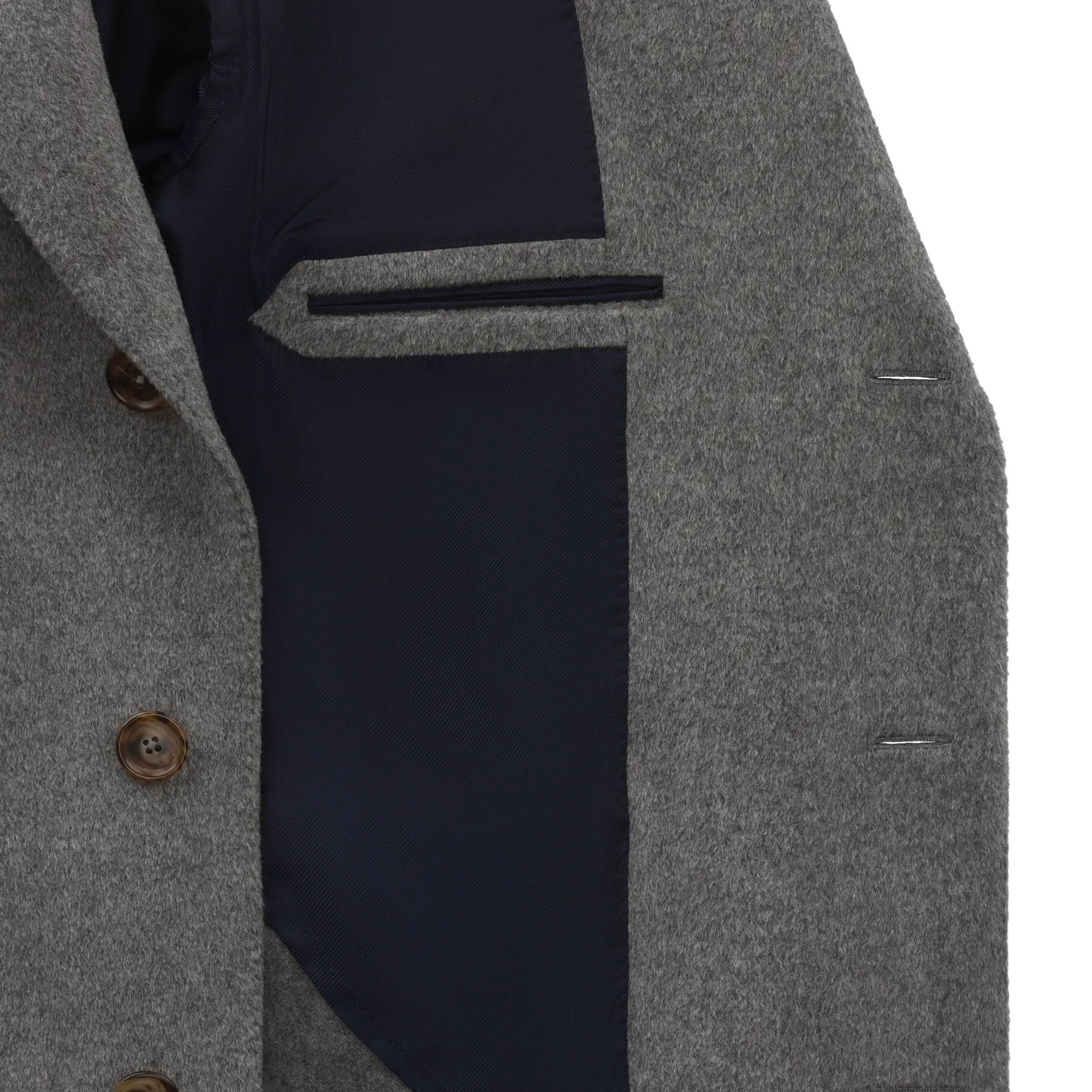 Single-Breasted Wool and Cashmere-Blend Cappotti Coat in Grey. Exclusively Made for Sartale