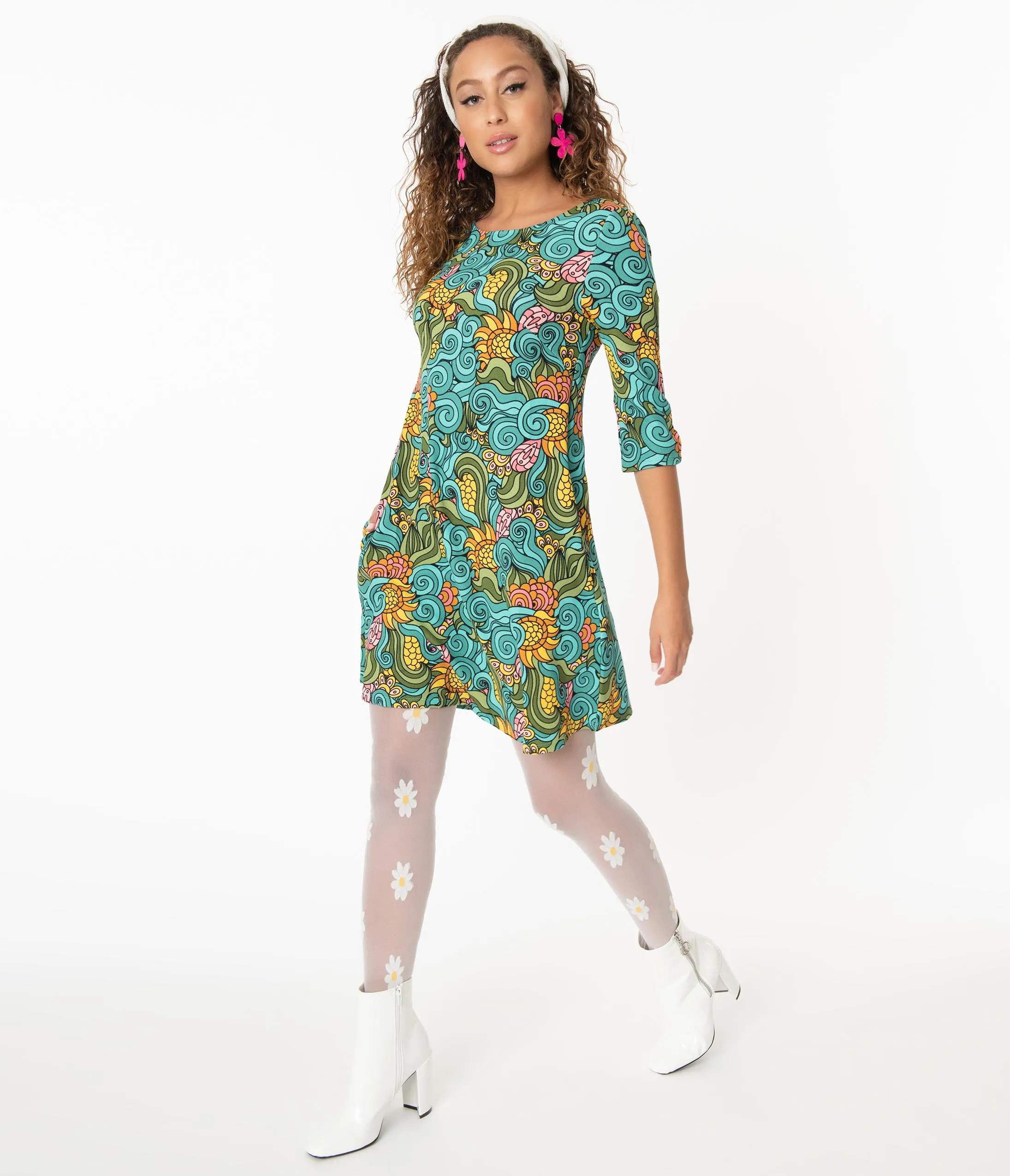 Smak Parlour Groovy Floral Cosmic Shift Dress