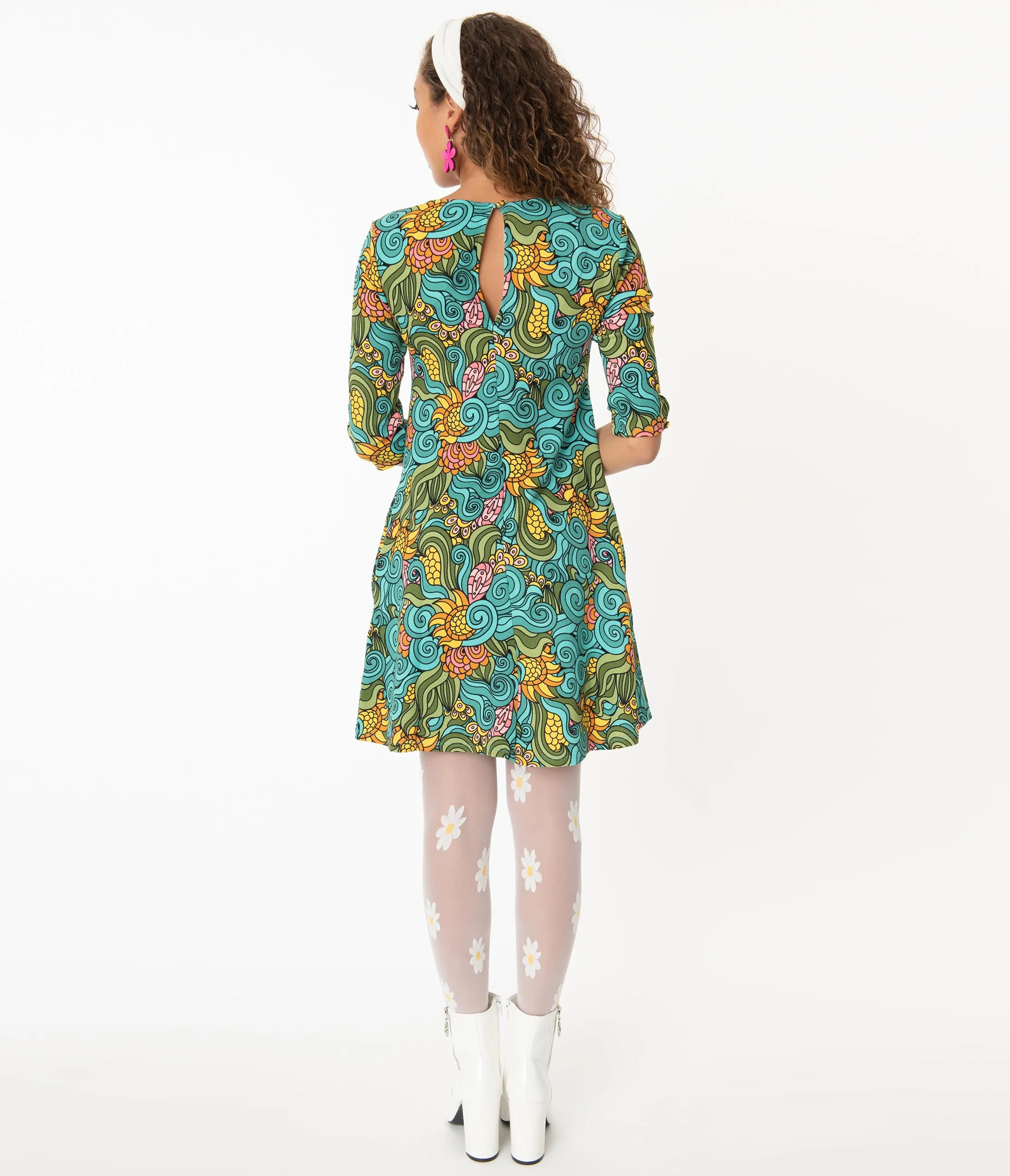 Smak Parlour Groovy Floral Cosmic Shift Dress