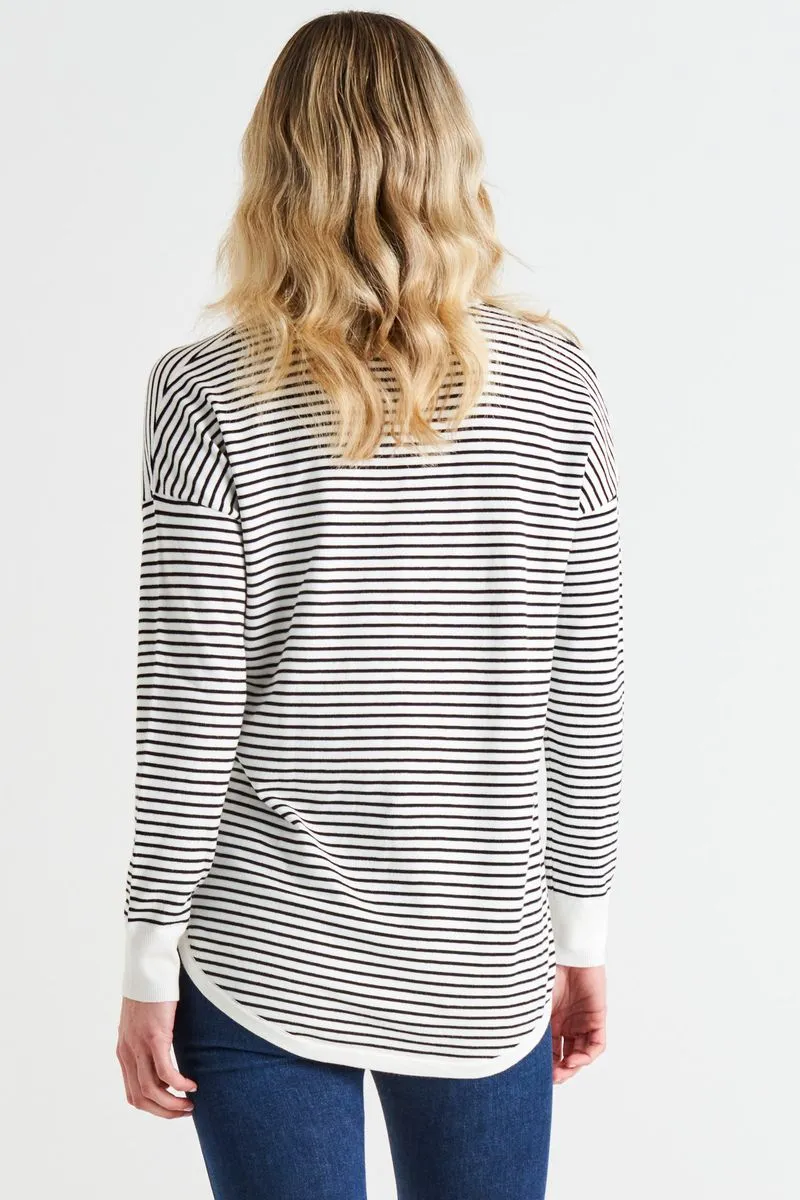 Sophie Knit Jumper - Black/White Stirpe