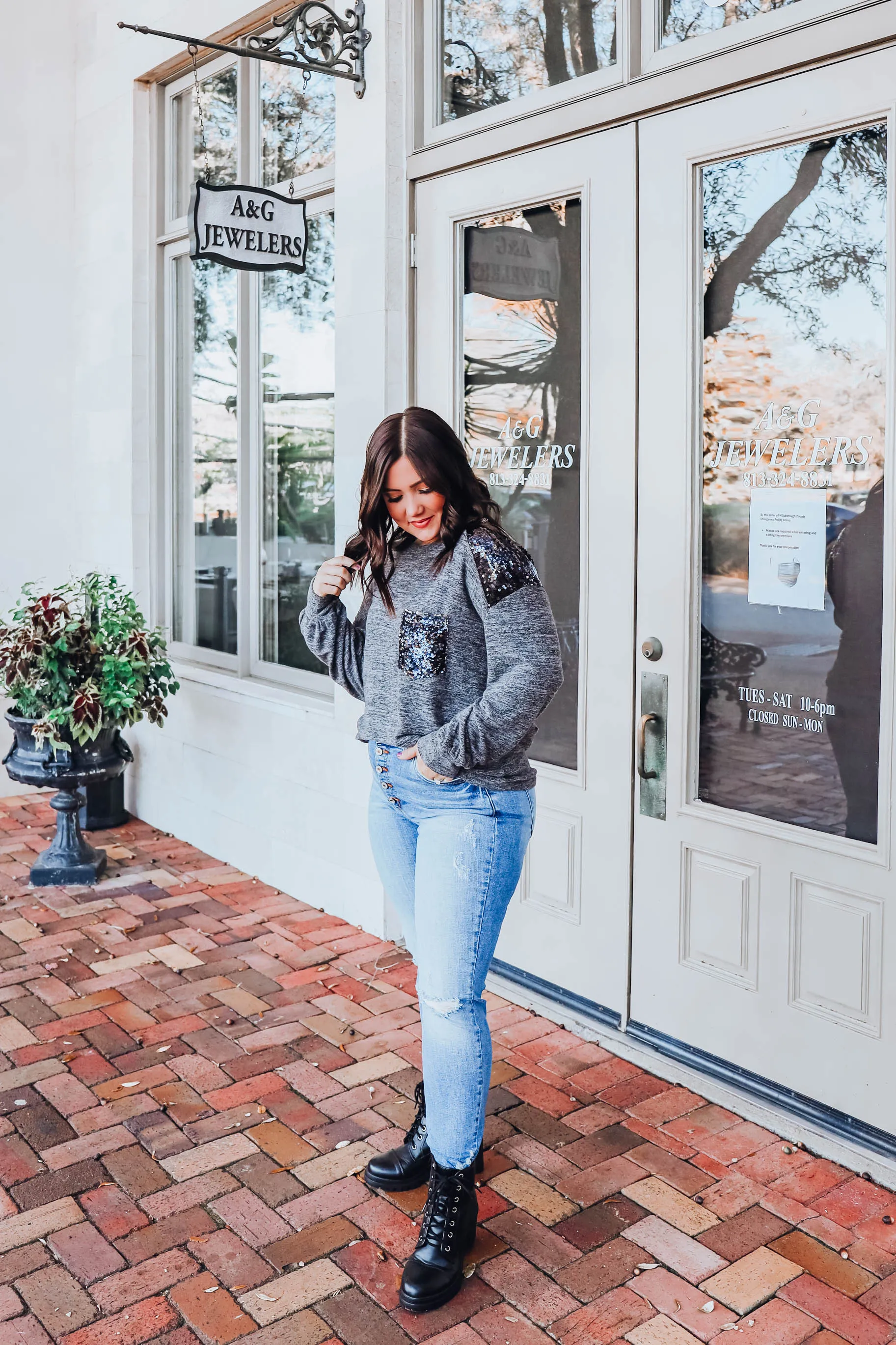 Sparkle On Sequin Accent Top