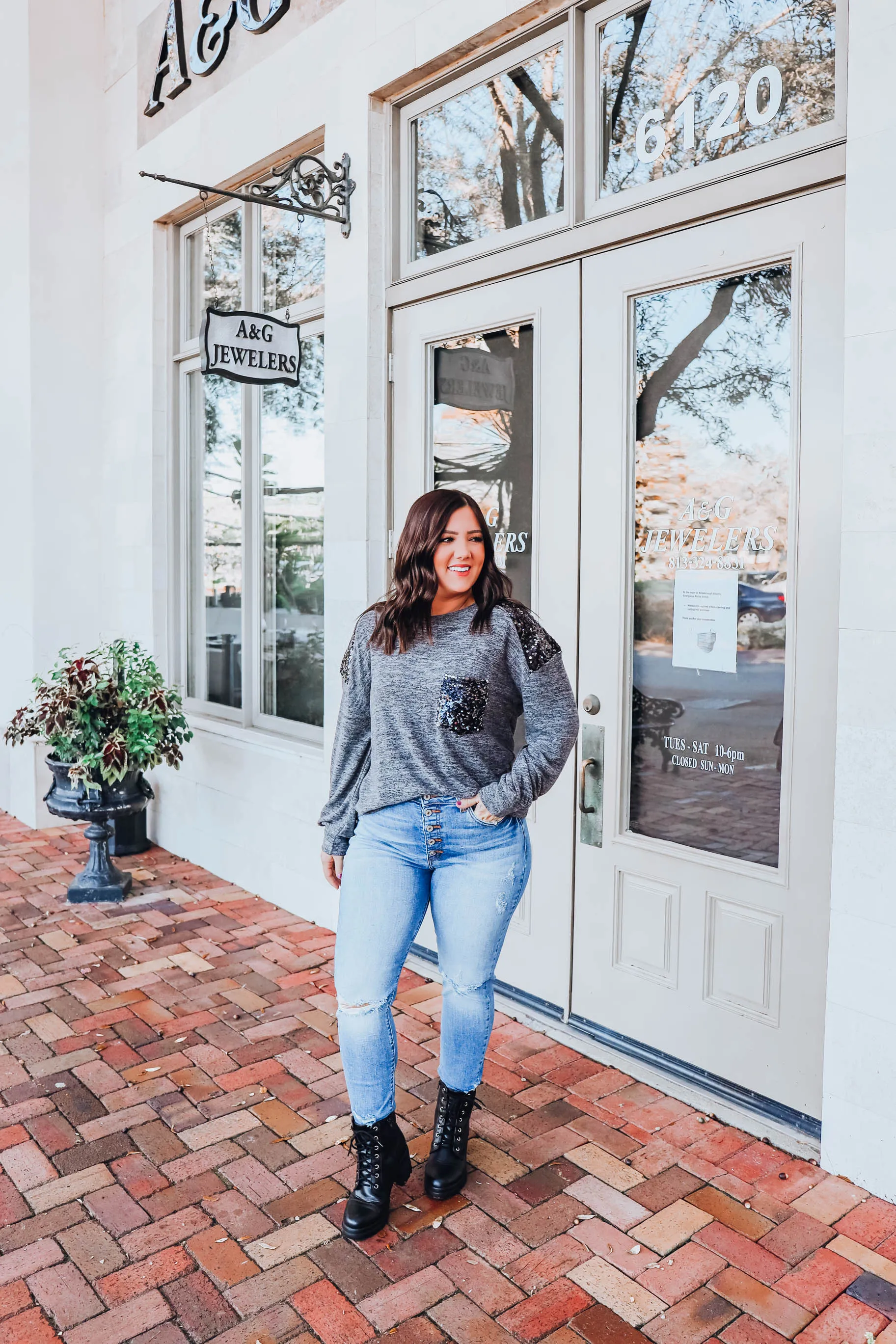 Sparkle On Sequin Accent Top