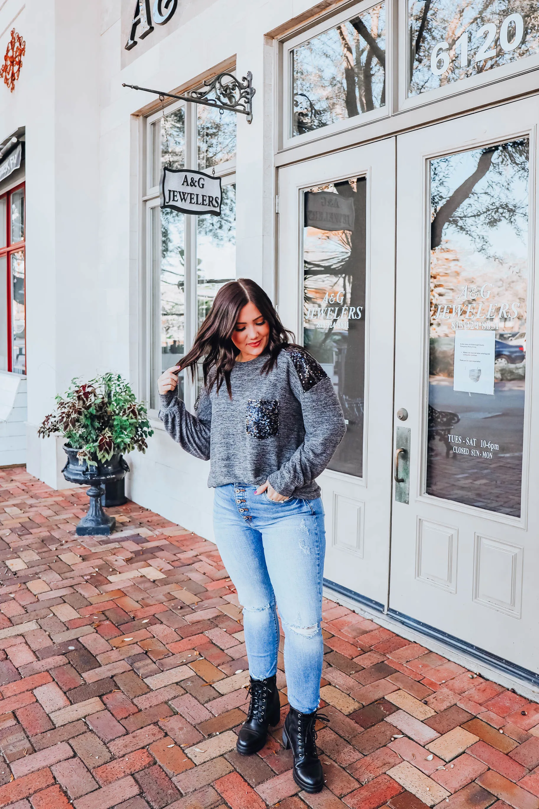 Sparkle On Sequin Accent Top