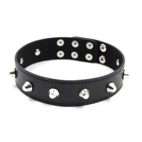 Spiked Faux Leather Fetish Collar