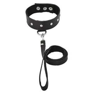 Sportsheets - Leather Leash and Collar (Black)