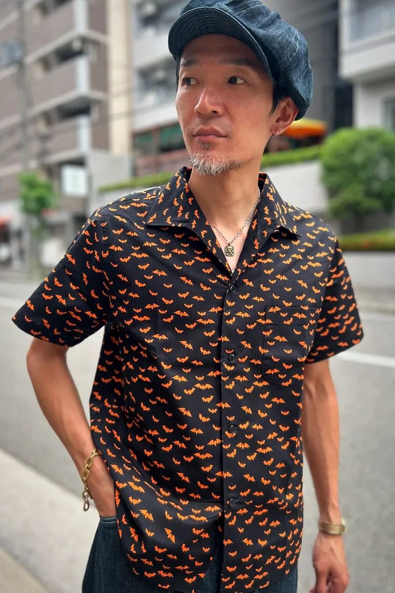 S/S Print Italian Collar Shirt “FLYING BAT”