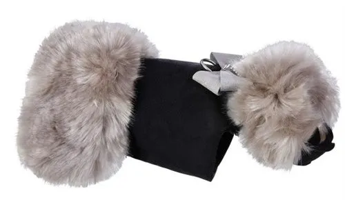 Susan Lanci Soft Silver Fox Coat with Platinum Glitzerati Nouveau Bow