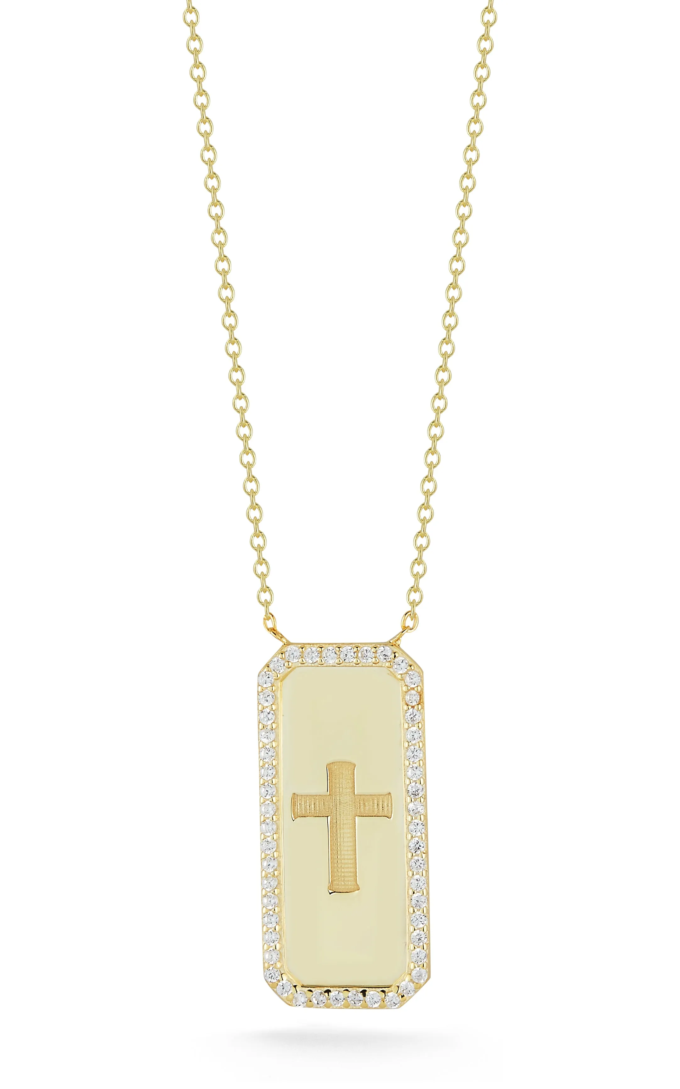 Tag Cross Necklace