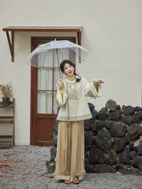 Tana 塔娜 Pagoda Spire Modern Tang Song Round Collar Coat & Pants Set