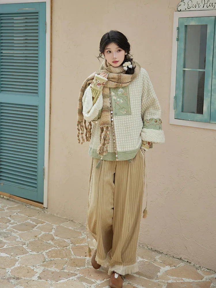 Tana 塔娜 Pagoda Spire Modern Tang Song Round Collar Coat & Pants Set