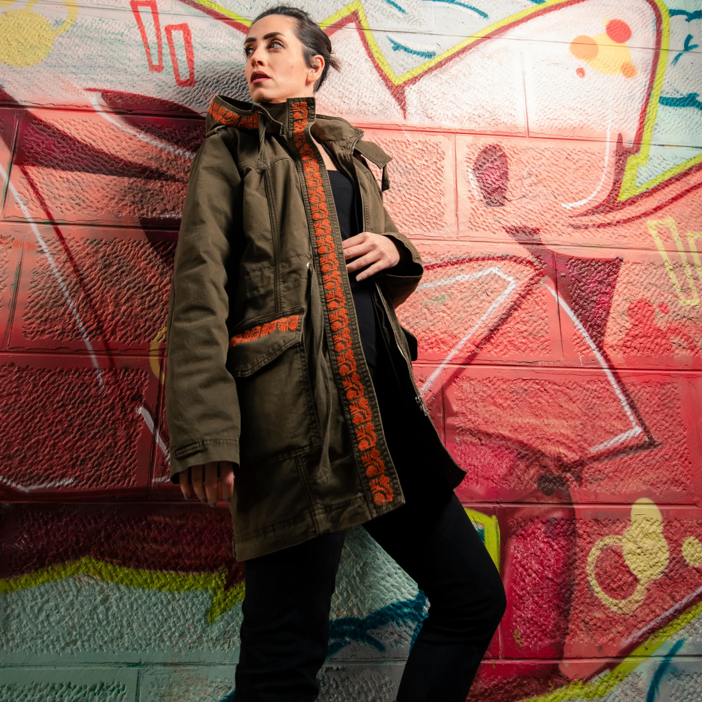 THE SINEAD KHAKI JACKET | PETRA ORANGE