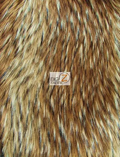 Timber Wolf Animal Long Pile Faux Fur Fabric / Sold By The Yard