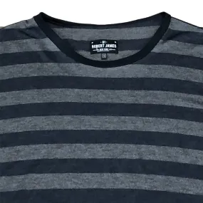 TK TEE- STRIPE NAVY CHARCOAL Men's Knit T-Shirt By Robert James - S,M, XL