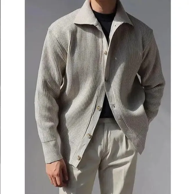 Toleet Y2K Street Style 2022 New Fall Winter Collar Casual Solid Knitwear Cardigan Sweater Men's Fashion Sweater Coat