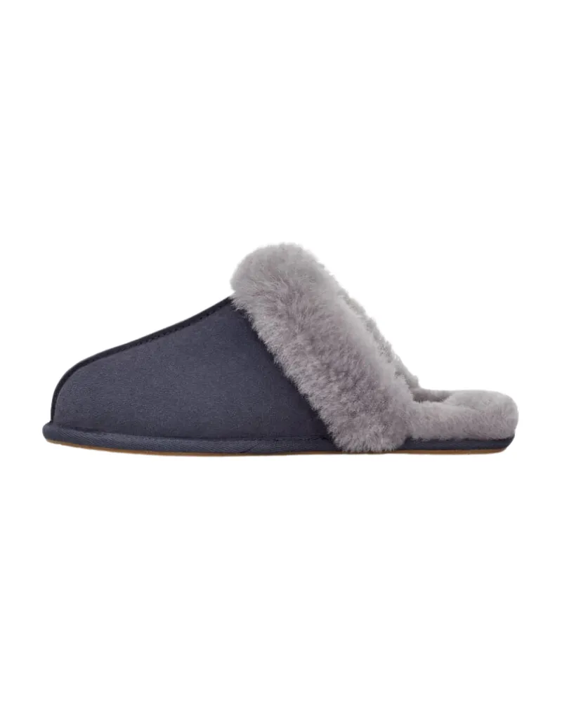 UGG Scuffette II Eve Blue / Lighthouse Suede Slipper with Fur Trim